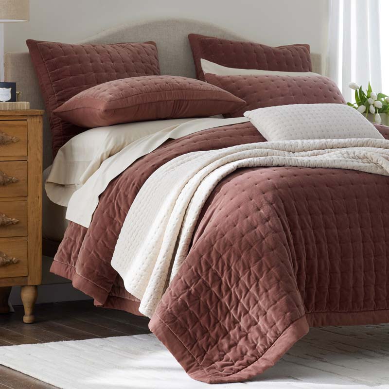 Tufted Stitch Velvet Quilted Sham