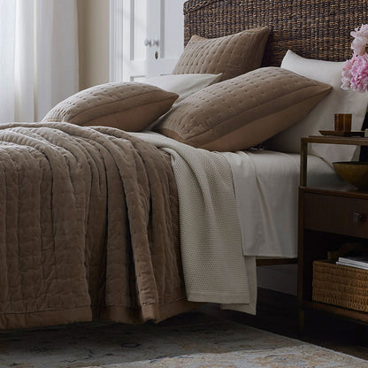 Tufted Stitch Velvet Quilted Sham