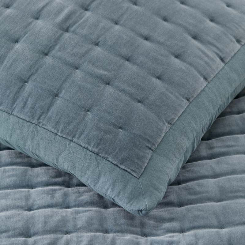 Tufted Stitch Velvet Quilted Sham