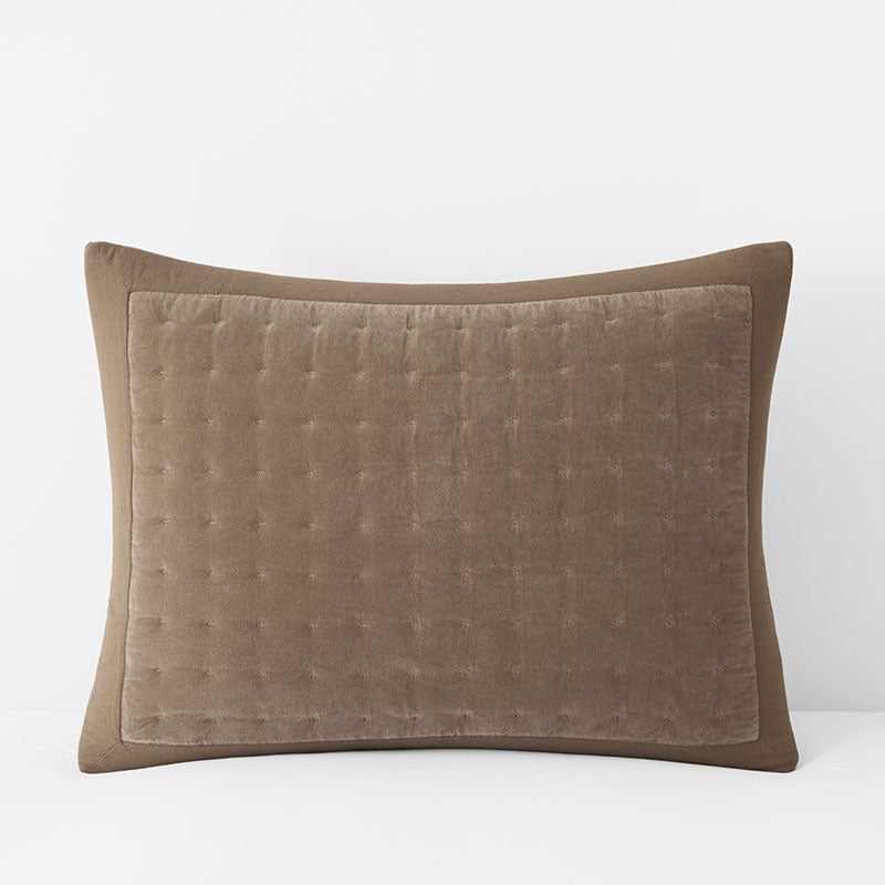 Tufted Stitch Velvet Quilted Sham