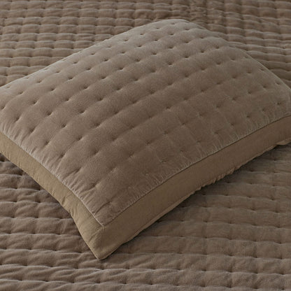 Tufted Stitch Velvet Quilted Sham