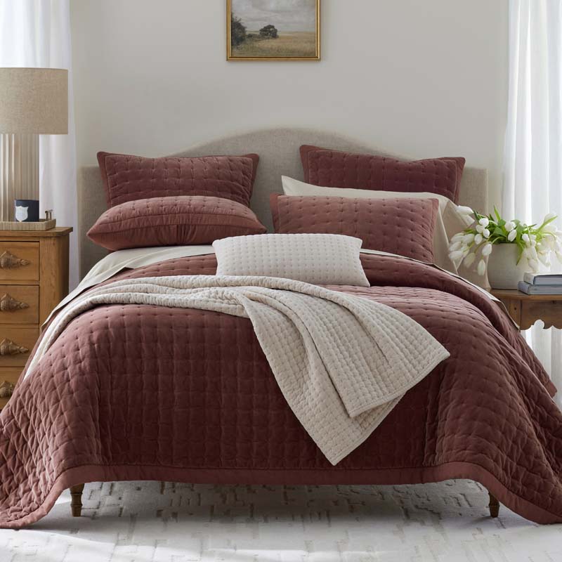 Tufted Stitch Velvet Quilt