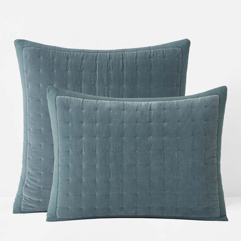 Tufted Stitch Velvet Quilted Sham