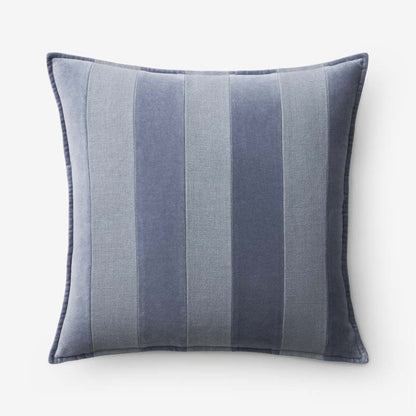 Velvet Linen Stripe Decorative Square Pillow Cover