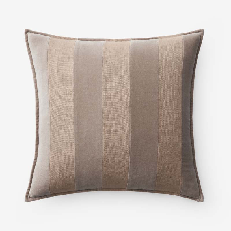 Velvet Linen Stripe Decorative Square Pillow Cover