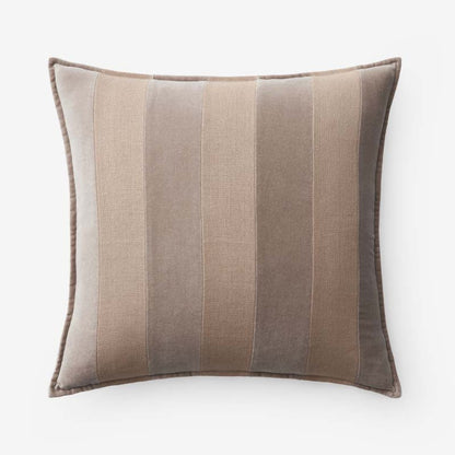 Velvet Linen Stripe Decorative Square Pillow Cover