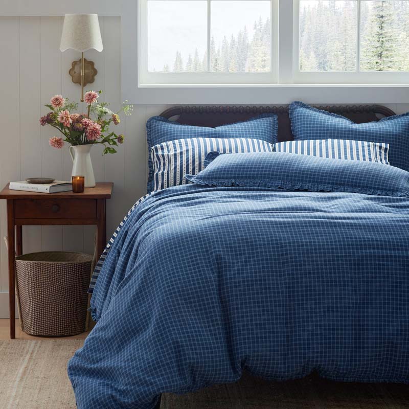 Katherine Plaid Yarn-Dyed Cotton Decorative Lumbar Pillow Cover