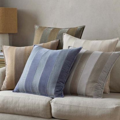 Velvet Linen Stripe Decorative Square Pillow Cover