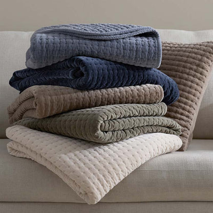Tufted Stitch Velvet Throw