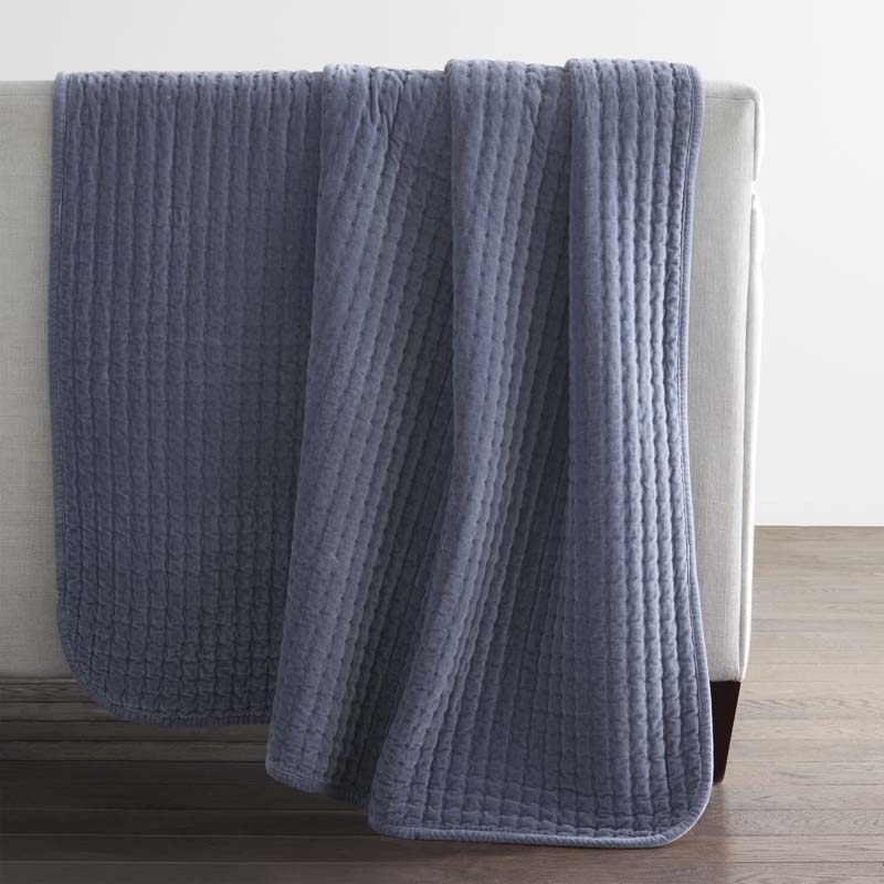 Tufted Stitch Velvet Throw