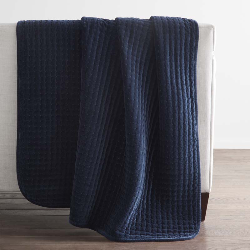 Tufted Stitch Velvet Throw