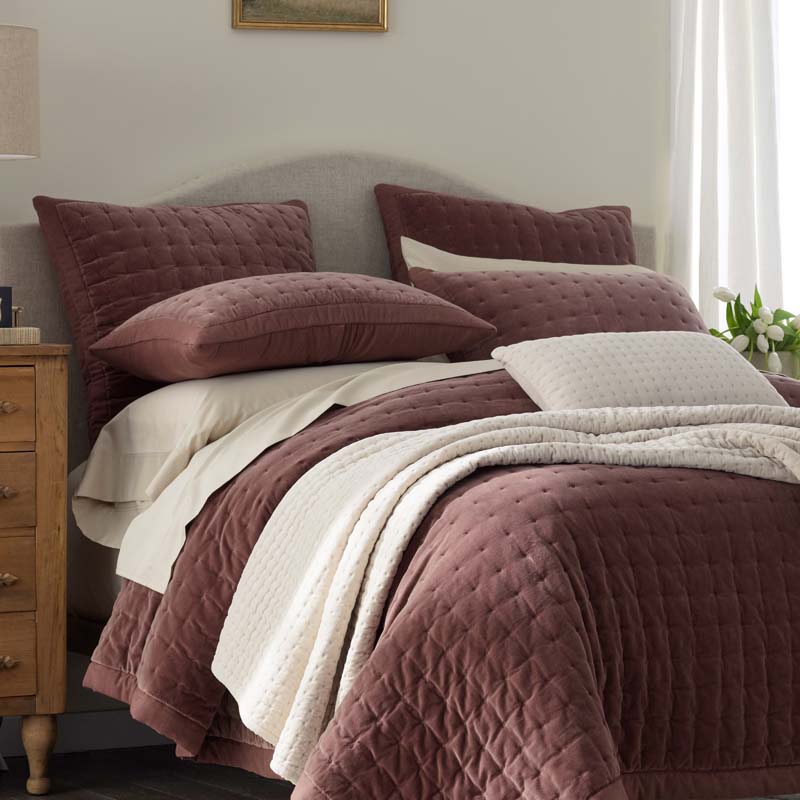 Tufted Stitch Velvet Throw