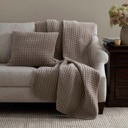 Tufted Stitch Velvet Throw