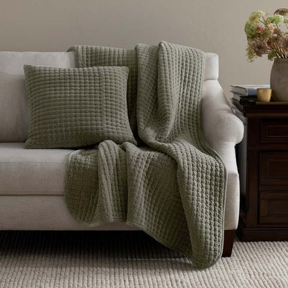 Tufted Stitch Velvet Throw