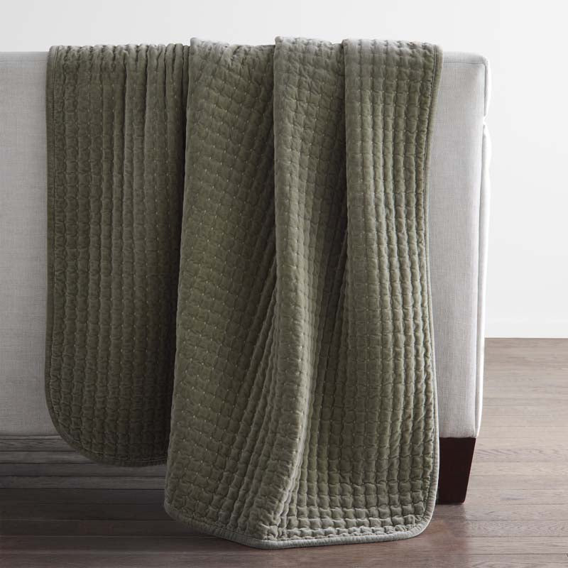 Tufted Stitch Velvet Throw
