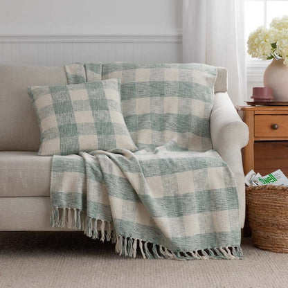 Textured Check Decorative Square Pillow Cover