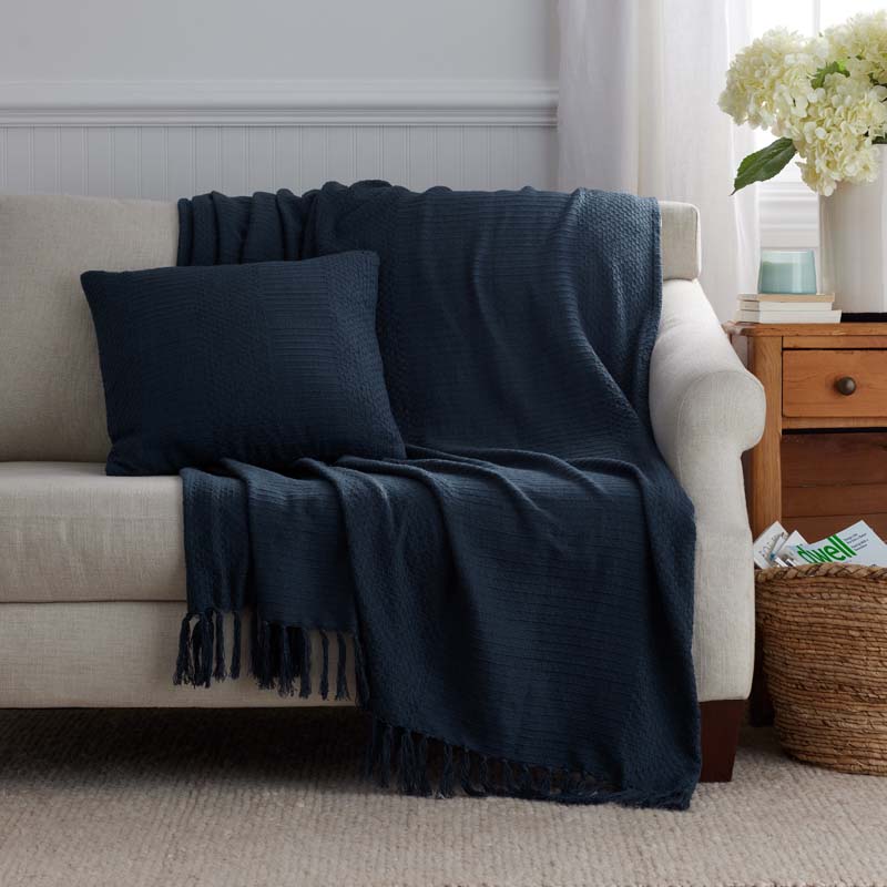 Textured Stripe Decorative Square Pillow Cover