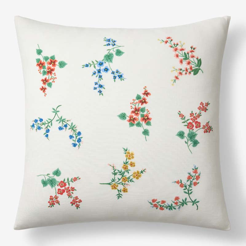 Amelia Embroidered Decorative Square Pillow Cover