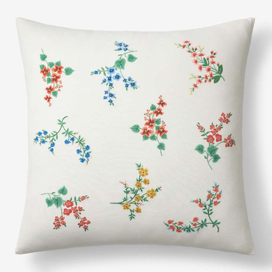 Amelia Embroidered Decorative Square Pillow Cover