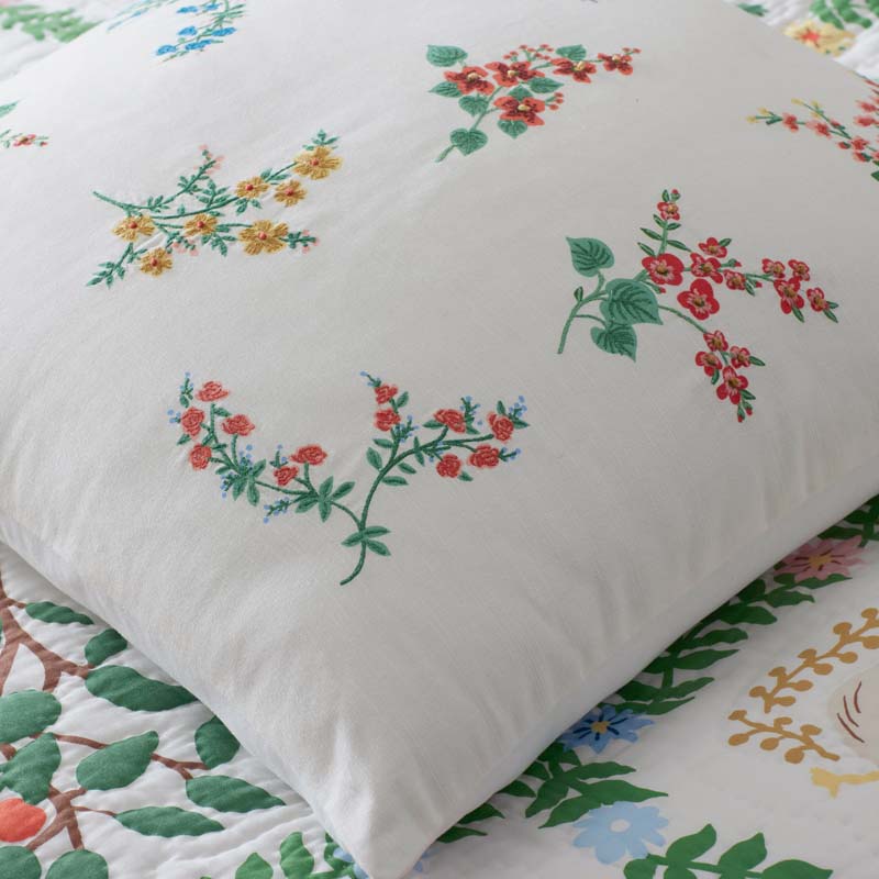 Amelia Embroidered Decorative Square Pillow Cover