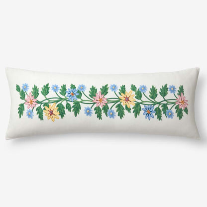 Helena Embroidered Decorative Lumbar Pillow Cover