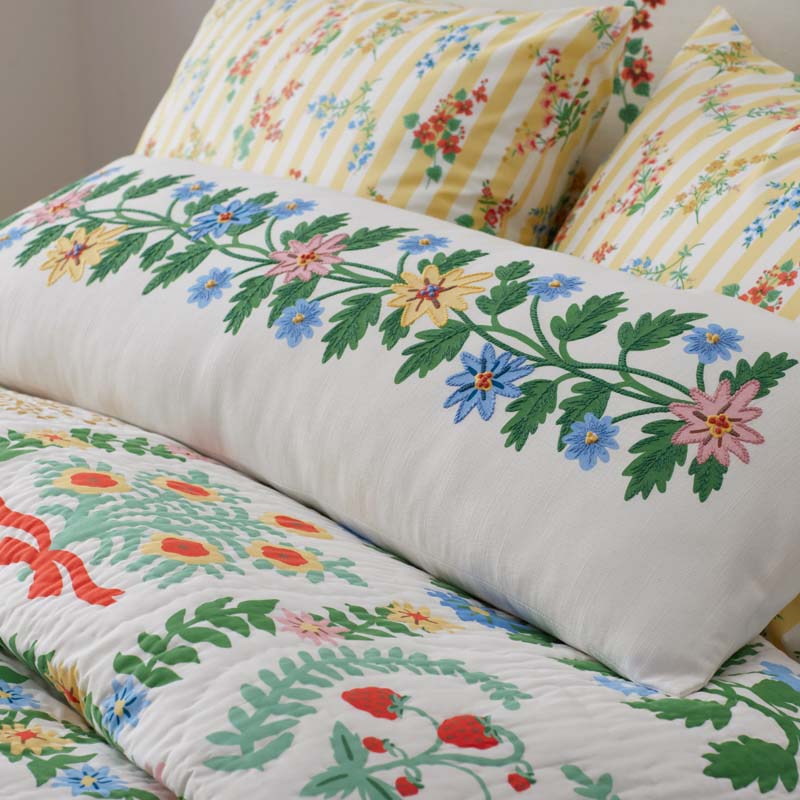 Helena Embroidered Decorative Lumbar Pillow Cover