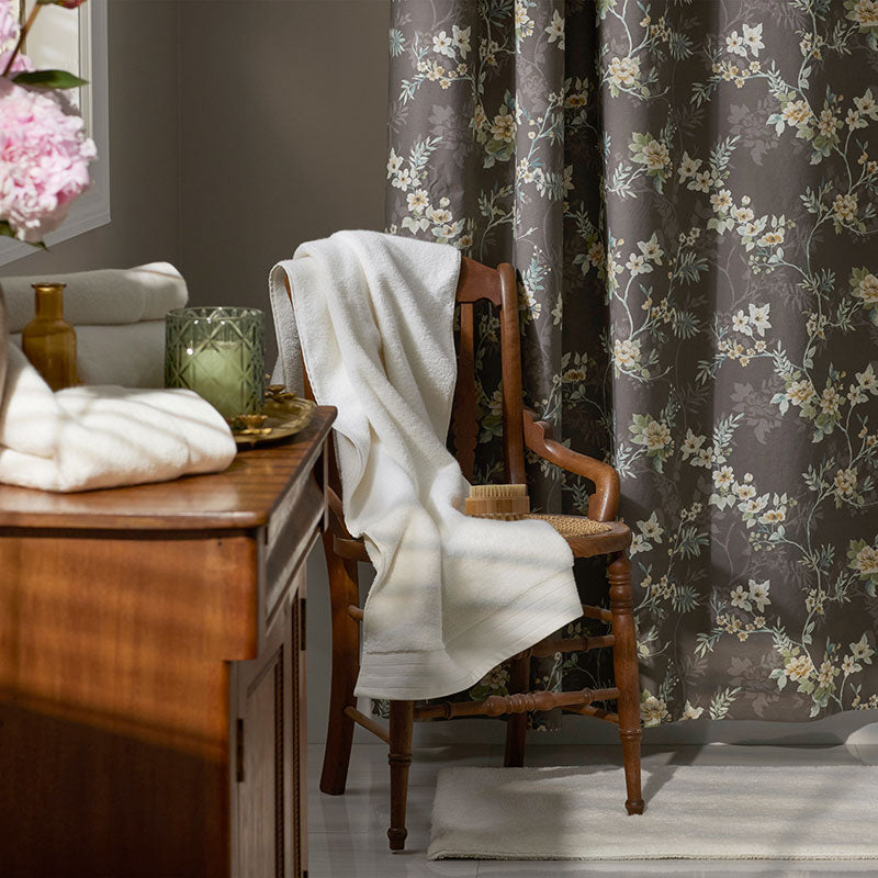 Charming Floral Garment Washed Cotton Percale Shower Curtain
