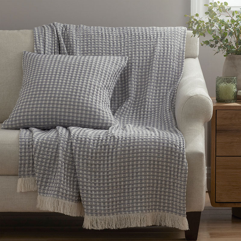 Checkered Fringe Throw