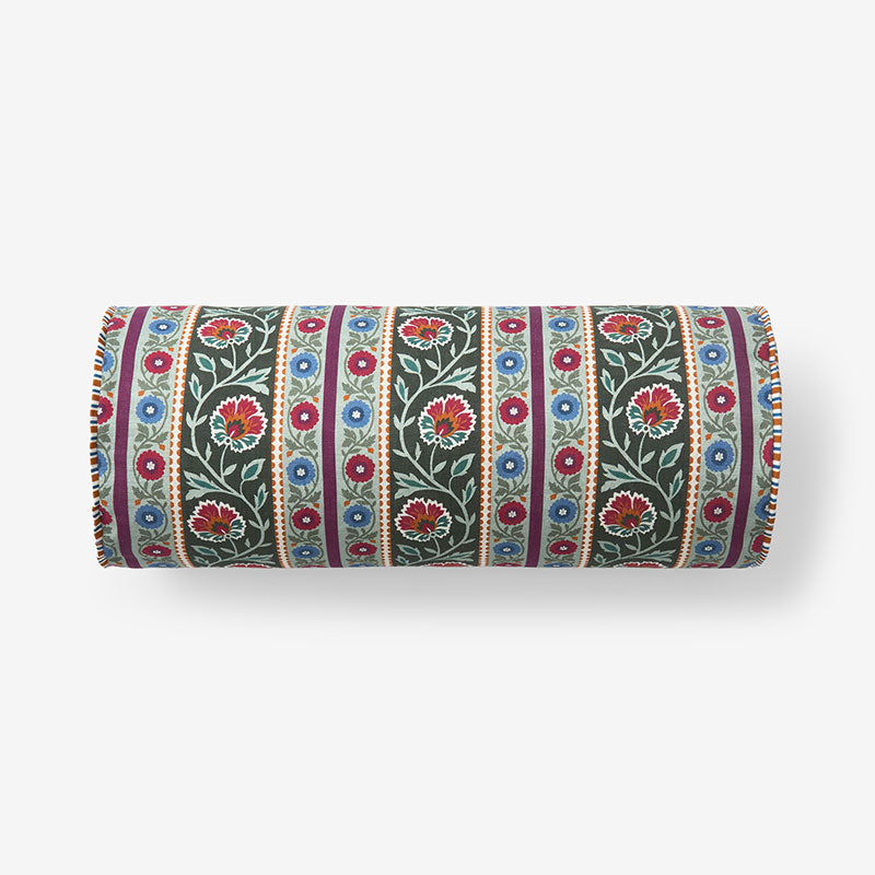 Nora Floral Stripe Decorative Bolster Pillow Cover