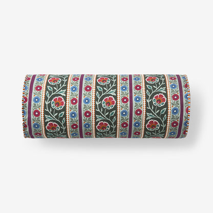Nora Floral Stripe Decorative Bolster Pillow Cover