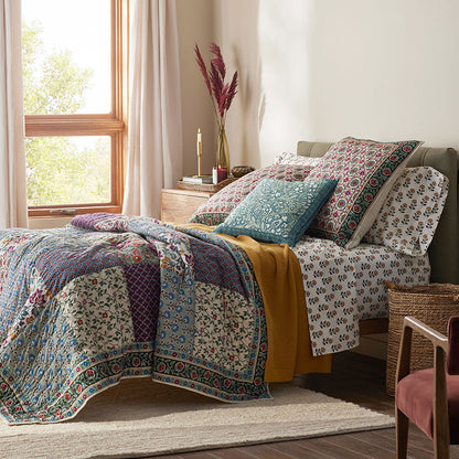 Nora Floral Reversible Decorative Square Pillow Cover