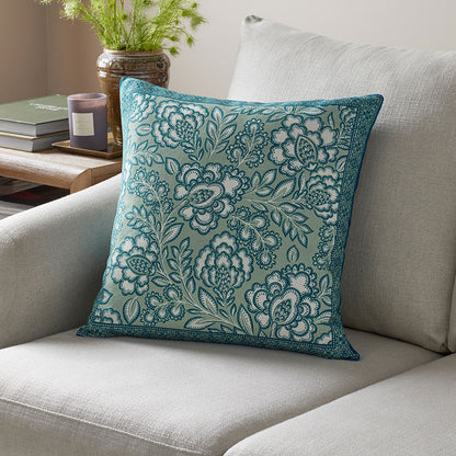 Nora Floral Reversible Decorative Square Pillow Cover