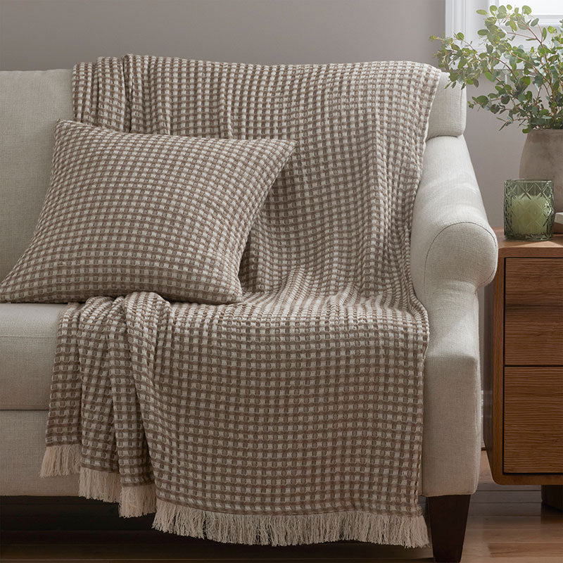 Checkered Fringe Throw