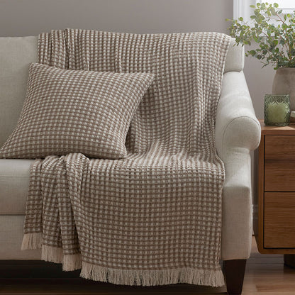Checkered Fringe Throw