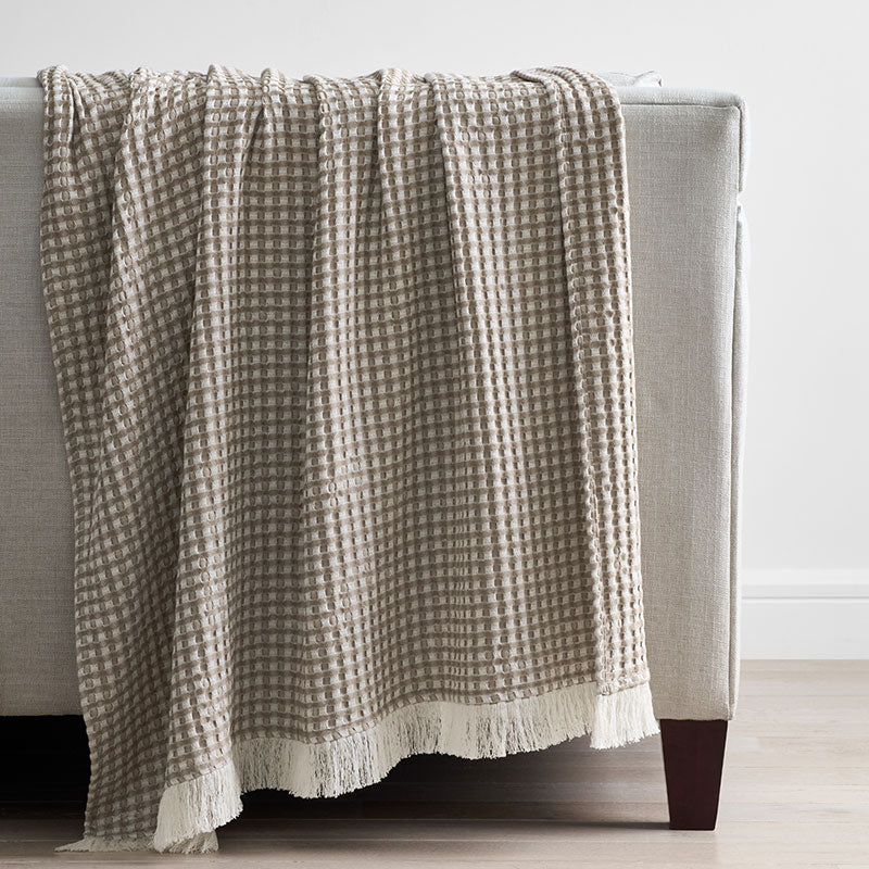 Checkered Fringe Throw