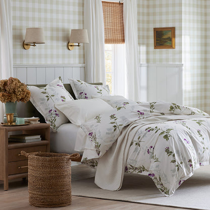 Iris Bloom Premium Smooth Wrinkle-Free Sateen Pillowcase Set