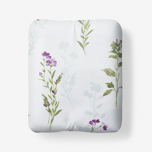 Iris Bloom Premium Smooth Wrinkle-Free Sateen Fitted Bed Sheet