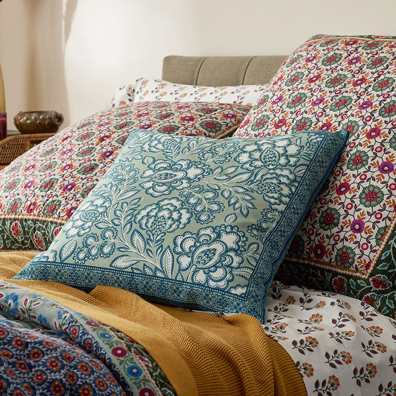 Nora Floral Reversible Decorative Square Pillow Cover
