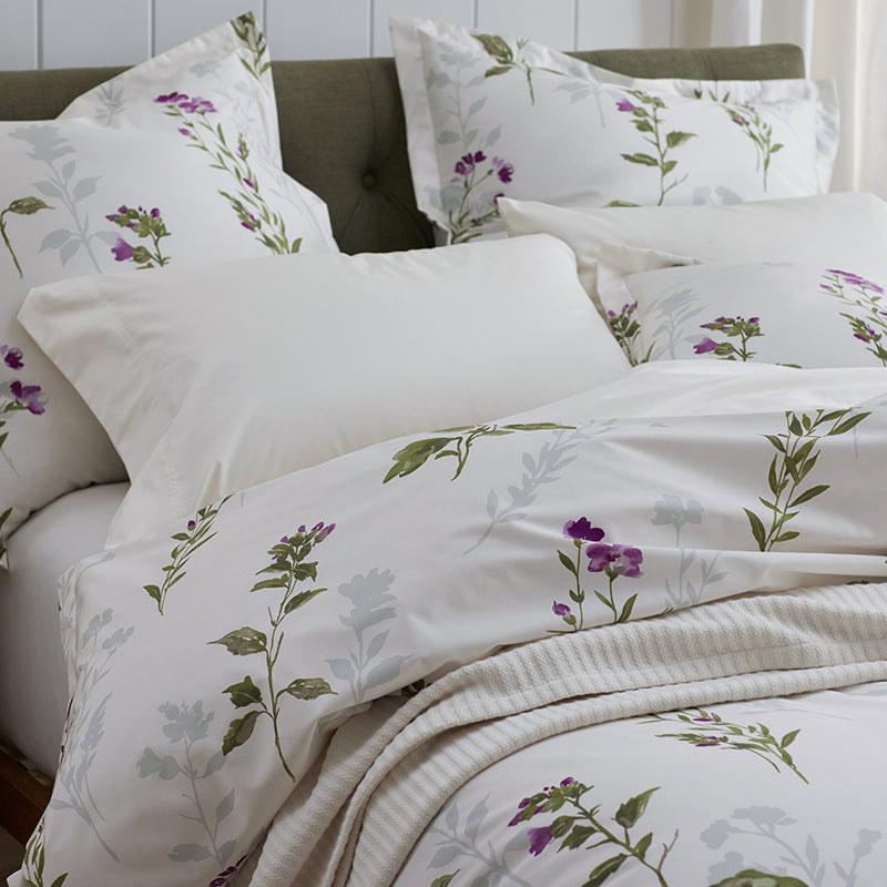 Iris Bloom Premium Smooth Wrinkle-Free Sateen Pillowcase Set