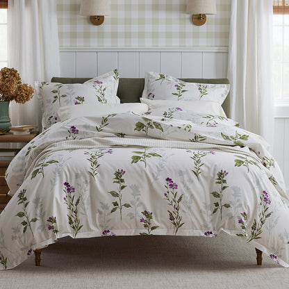 Iris Bloom Premium Smooth Wrinkle-Free Sateen Flat Bed Sheet