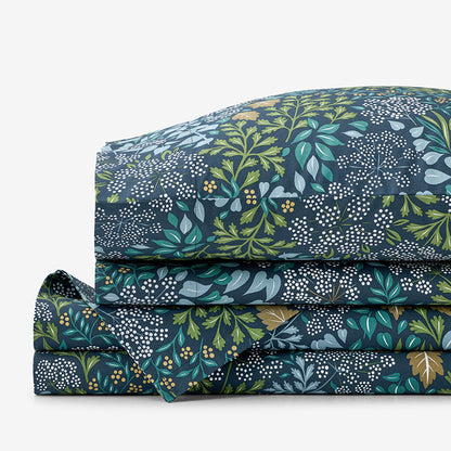 Achillea Patch Classic Cool Cotton Percale Bed Sheet Set