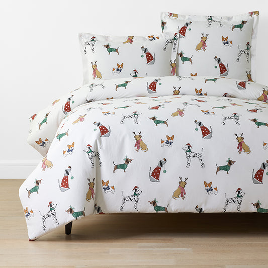 Holiday Print Classic Cool Cotton Percale Duvet Cover
