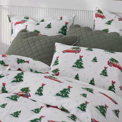 Holiday Print Classic Cool Cotton Percale Comforter
