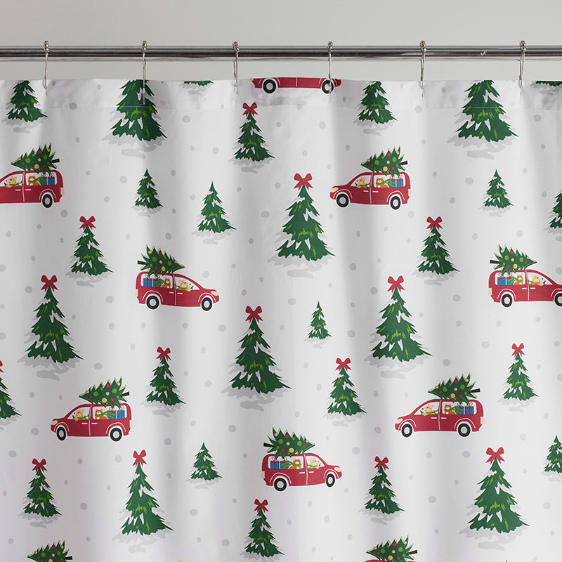Holiday Print Classic Cool Cotton Percale Shower Curtain