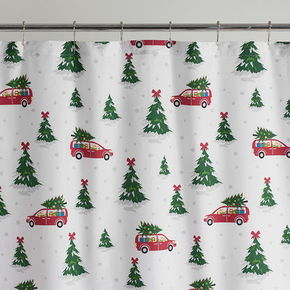 Holiday Print Classic Cool Cotton Percale Shower Curtain