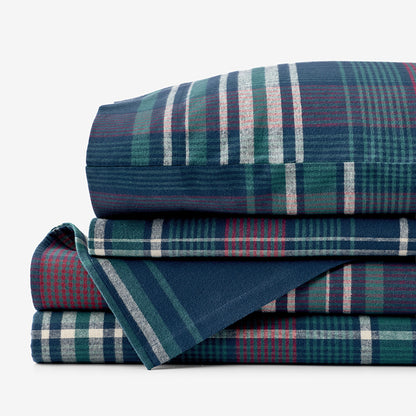 Classic Plaid Ultra-Cozy Cotton Flannel Bed Sheet Set