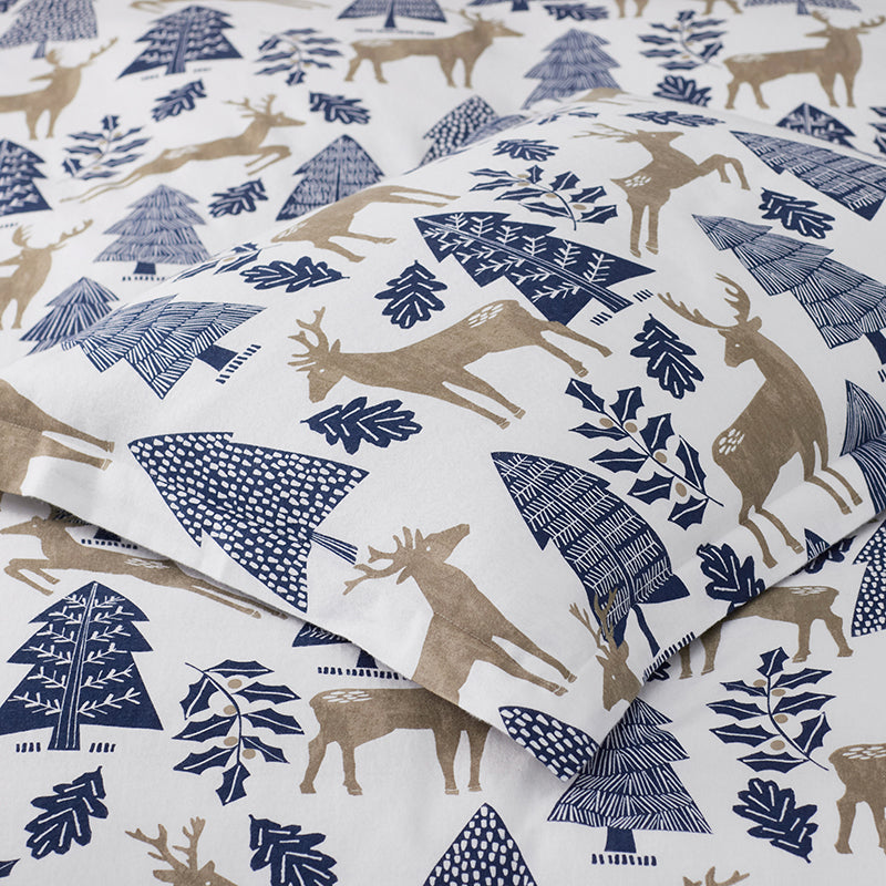 Holiday Print Classic Ultra-Cozy Cotton Flannel Flat Bed Sheet