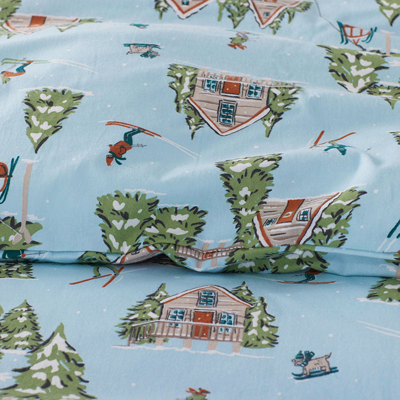 Holiday Print Classic Ultra-Cozy Cotton Flannel Flat Bed Sheet