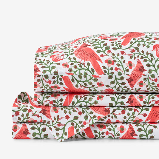 Cardinals Classic Cool Cotton Percale Bed Sheet Set