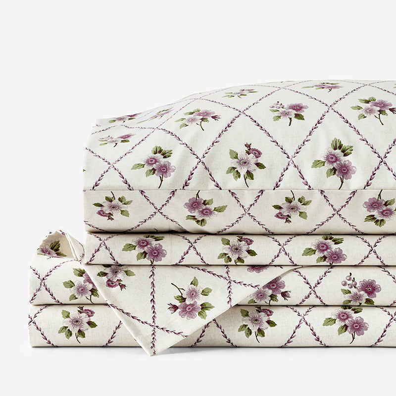 Peony Hydrangea Mini Classic Smooth Sateen Bed Sheet Set